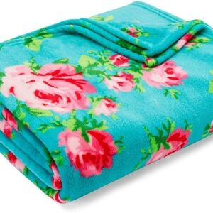 Betsey Johnson Floral Plush Throw Blanket Multicolor New 50x70